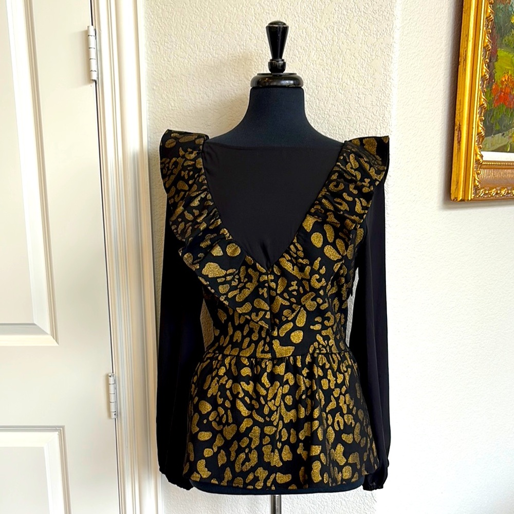 Elegant Black and Gold Women's Top